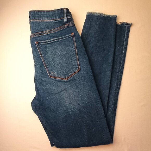 Abercrombie & Fitch Curve Love Size 28/6L Buttonfly High Rise Skinny Distressed - Picture 1 of 10